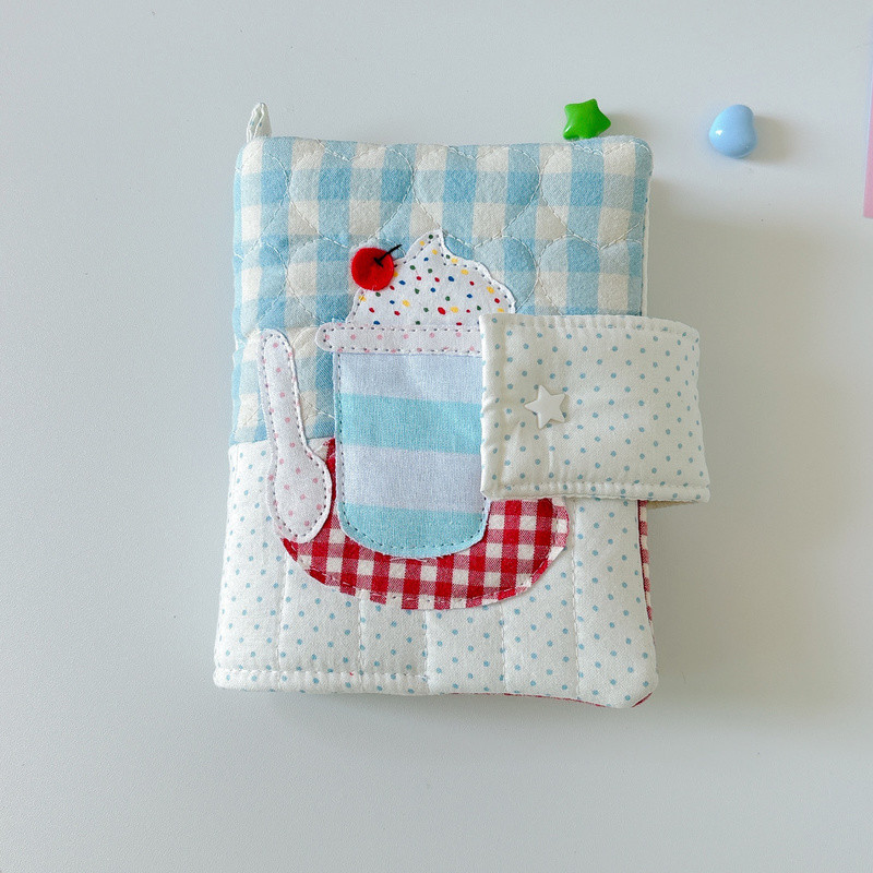 

A5a6 Original Handmade Cute Patchwork Dessert With Cotton Handheld Booklet Cover, Notepad, Diary Book Cover, Gift For Friend