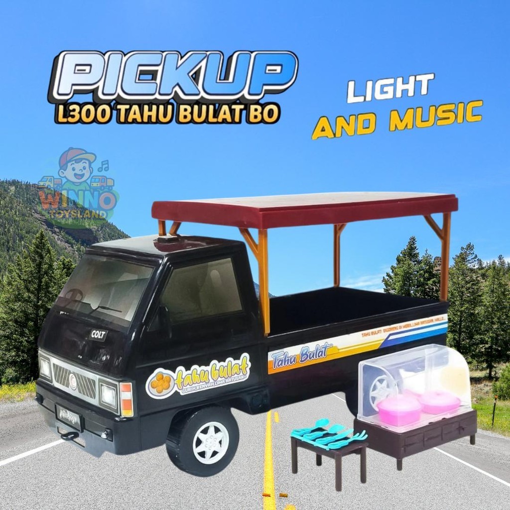 WINNO TOYSLAND  Mobil Pick Up DT49 Tahu Bulat Sotong Desain Simple Tahan Banting Retak Cocok Untuk A