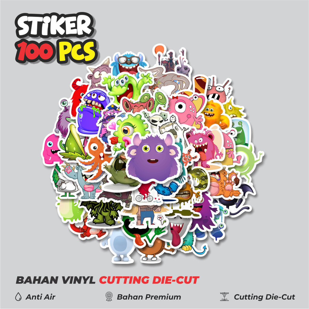 

Terbaru! 50 pcs Stiker Monster Art Illustration Karakter Mix 3 Dekorasi Lucu Kreatif untuk Notebook, Skateboard, HP