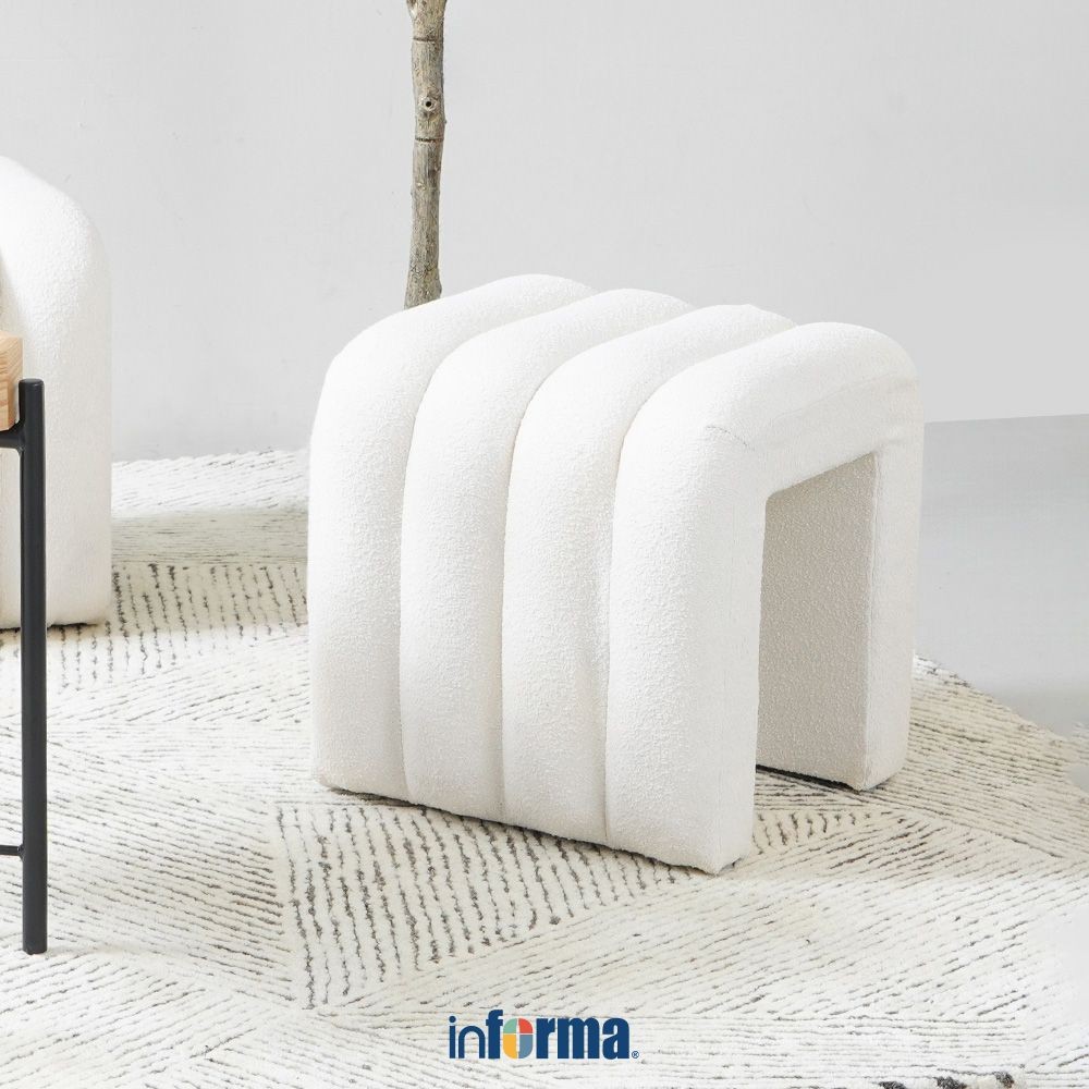 Informa Hillsbun Bangku Fabric Small Stool With Cushion Tempat Duduk Empuk Serbaguna Bangku Cafe Hot