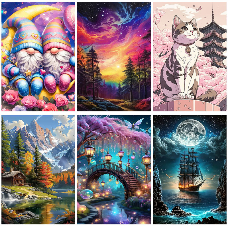 

New 5D Diy Diamond Paintings 30x40 cm Mosaic Wall Diamond Art Painting Kits Embroidery Full Crystal Accessories New 2025 Paint