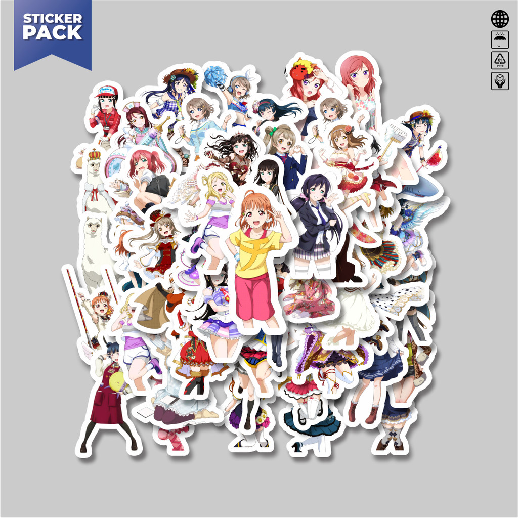 

[100PCS]Stiker Pack Stiker Anime Series Love Live Character Mix 8 Aesthetic Vinyl Anti Air Dekorasi Sticker Laptop Buku Journal Koper Helm Casing HP Gitar Helm Skateboard