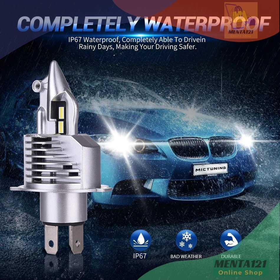 Fighter Lampu Depan Mobil LED Headlamp H4 CSP Cool White 80W 12V 2 PCS