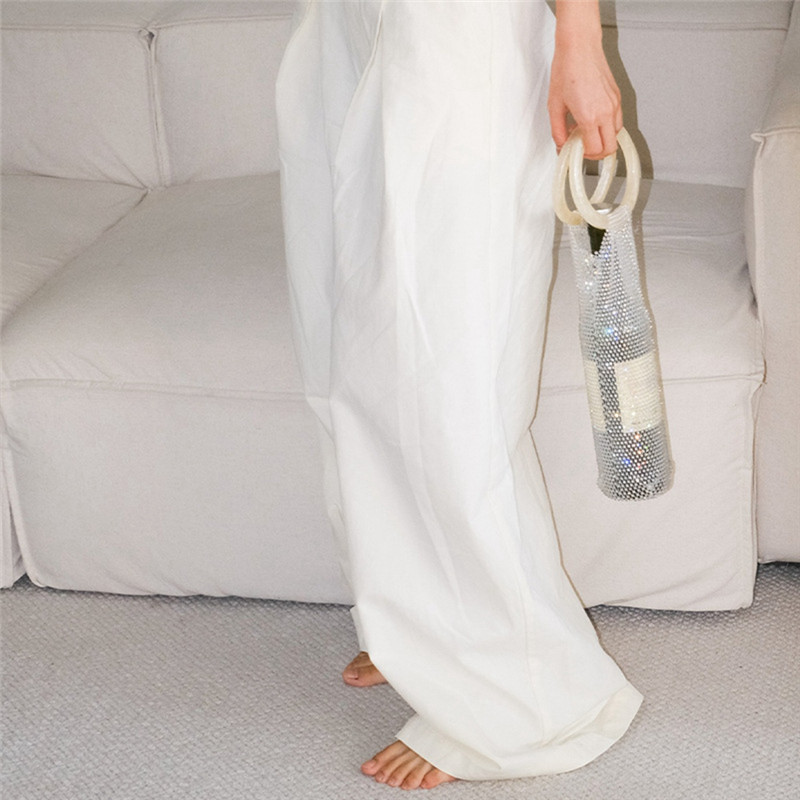 

AB39-Wine Bag, Elastic Net Sturdy Handle Wedding Gift, Sparkly Beautiful Reusable Wine Bag For Wedding Birthday Party