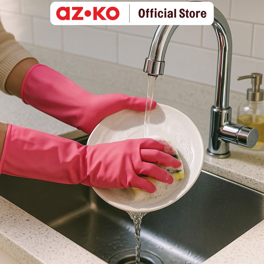 AZKO Proclean Sarung Tangan Latex Rubber Cleaning Hand Gloves Cleaning Tools Pelindung Tangan Kebers