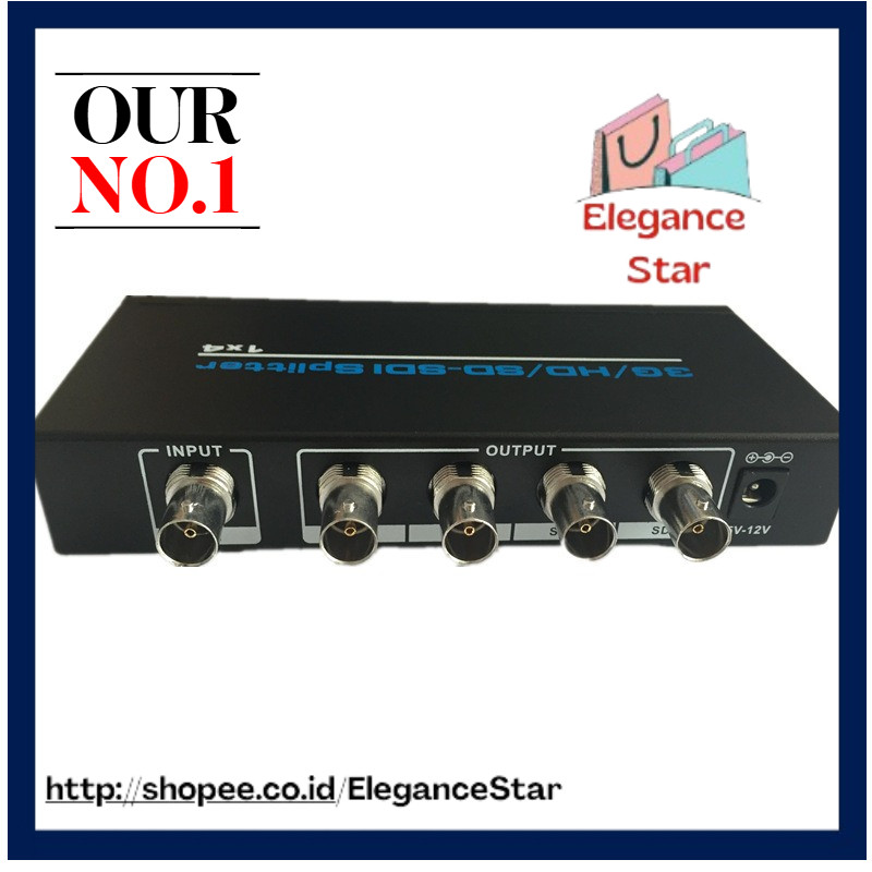 1X4 SDI Repeater Extender with Power Adapter 1 in to 4 Out SDI Video Splitter For DVR SDI Monitor Ca