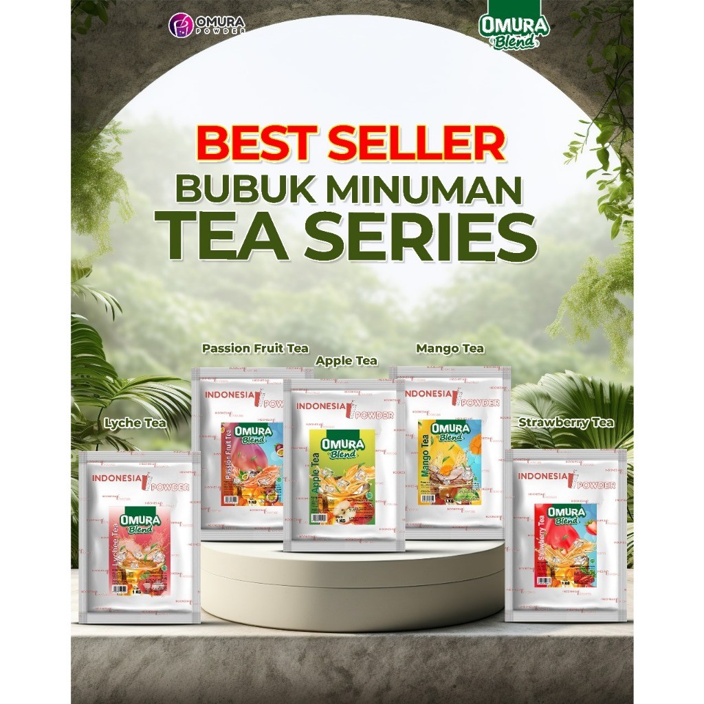 

[TEA SERIES] Bubuk Minuman Premium Rasa Fruit Tea / Teh Buah Mengandung Gula Blend Instant Powder Drink Omura Powder 1 KG 500 GR