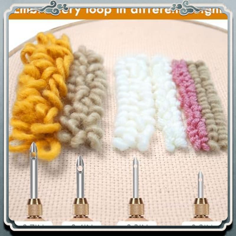 Durable Hole Punch Needle Tool Wooden Punch Needle Tool Adjustable Embroidery Punch Needle Tool For 