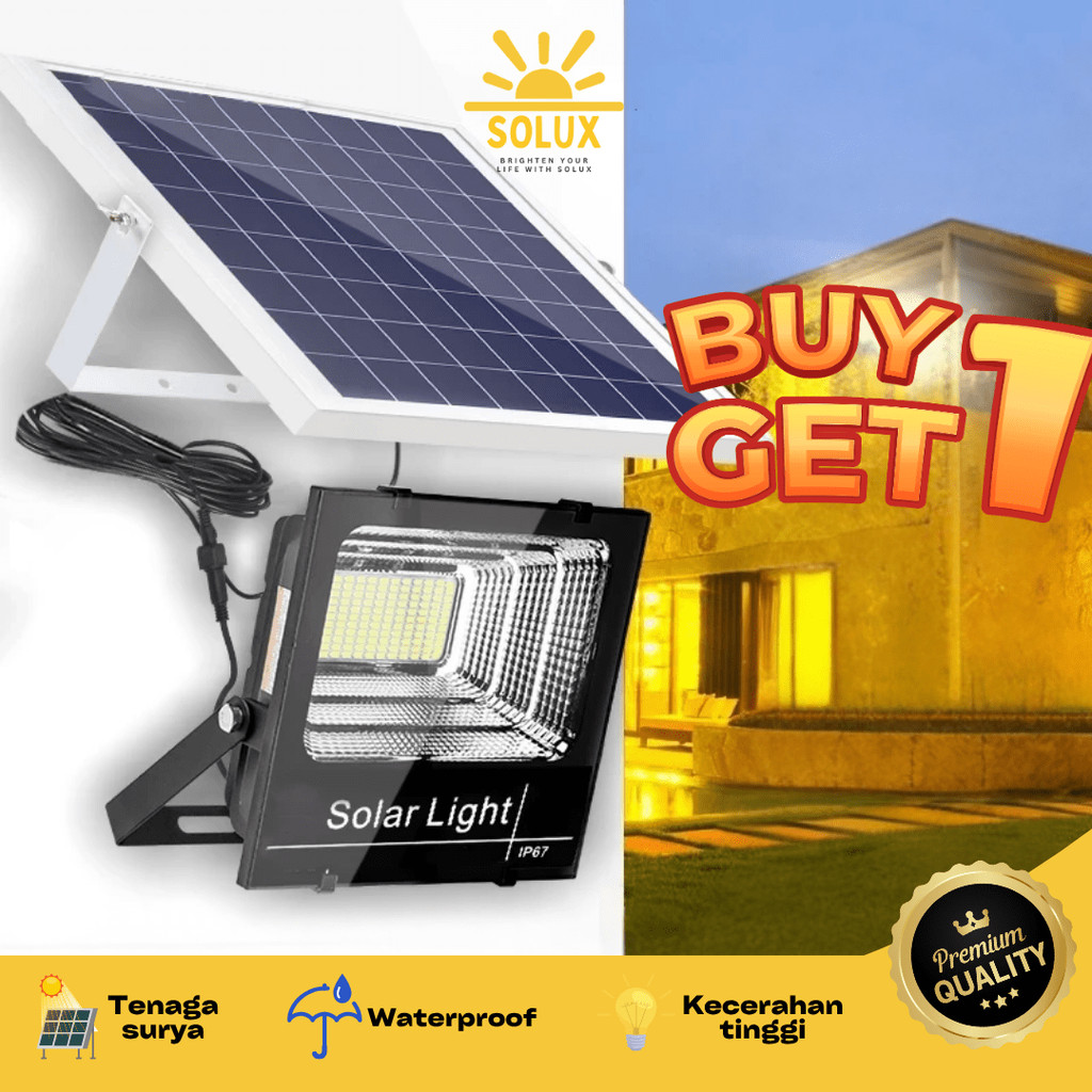 [Solux] Lampu Sorot LED Tenaga Surya Outdoor Solar Panel Waterproof Untuk Jalan & Taman
