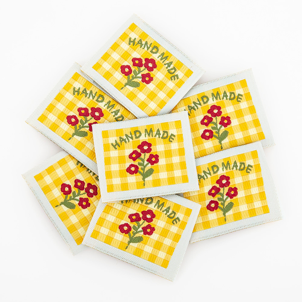 

50PC Checked Handmade Cloth Label For Labels Accessories DIY Sewing Crafts Tags Bags Decor Accessories