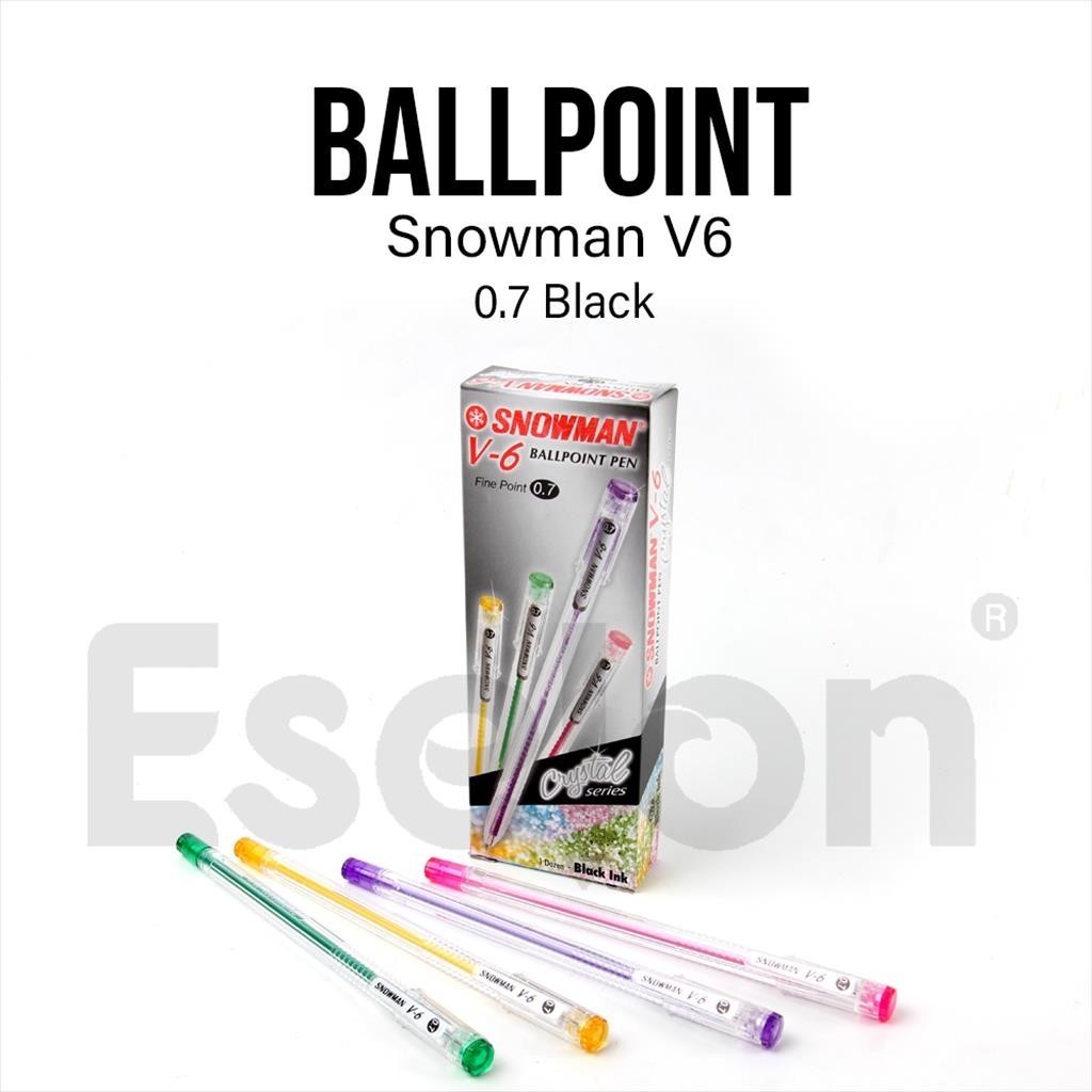

♚1buah/1pc Pulpen Snowman V6 Crystal Series HITAM 0.7m♚