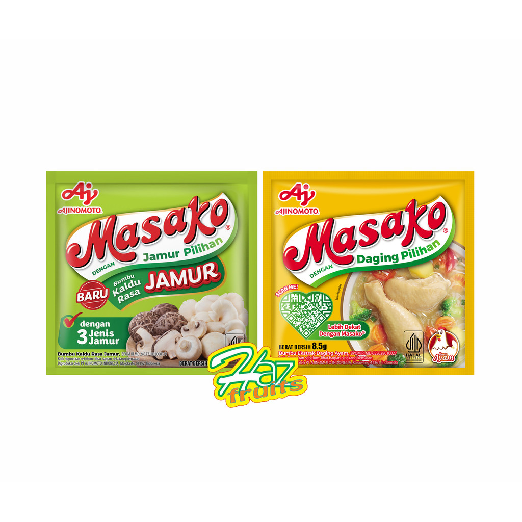 

Masako Bumbu Kaldu Ayam 8.5 Gram dan Jambur 10 Gram ( Harga per 12 pcs )