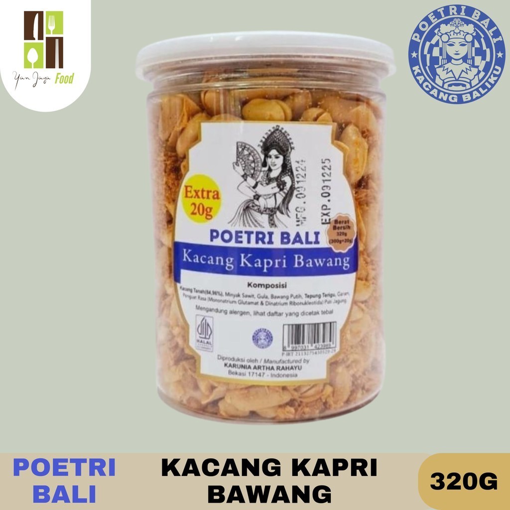

Poetri Bali Kacang Kapri Bawang 320g / Cemilan Kacang Kapri Rasa Bawang