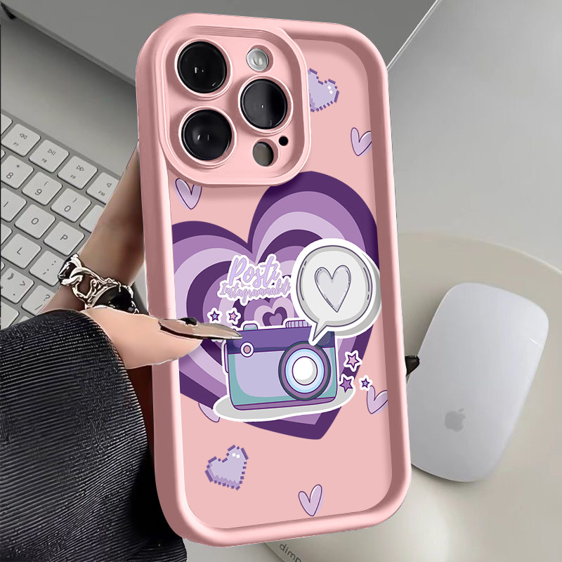 Hati Ungu Casing Untuk Vivo Y19s Pro Y19S Y29 Y04 V40Lite Y12s Y03 Y27s Y15s Y28 Y18 Y17 Y03T Y21s Y