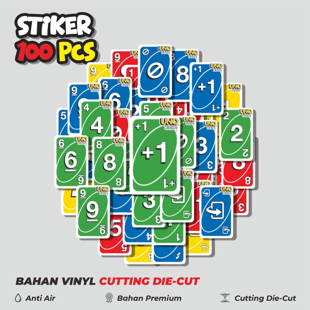 

Terbaru! 50 pcs Stiker Game Kartu UNO V6 Dekorasi Lucu Kreatif untuk Notebook, Skateboard, HP