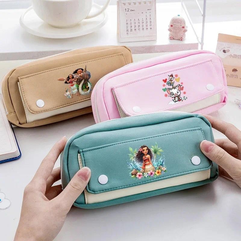 

Disney Moana 2 Pencil Case Back To School Stationery Anime Movie Graphic Print Large Capacity Portable Bags Birthday Party Gifts