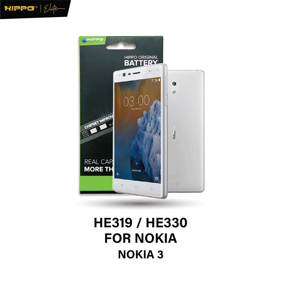 Hippo Baterai Nokia HE319 / HE330 Nokia 3 3000mAh Battery Batere Batrai Batre Original Cell Garansi 