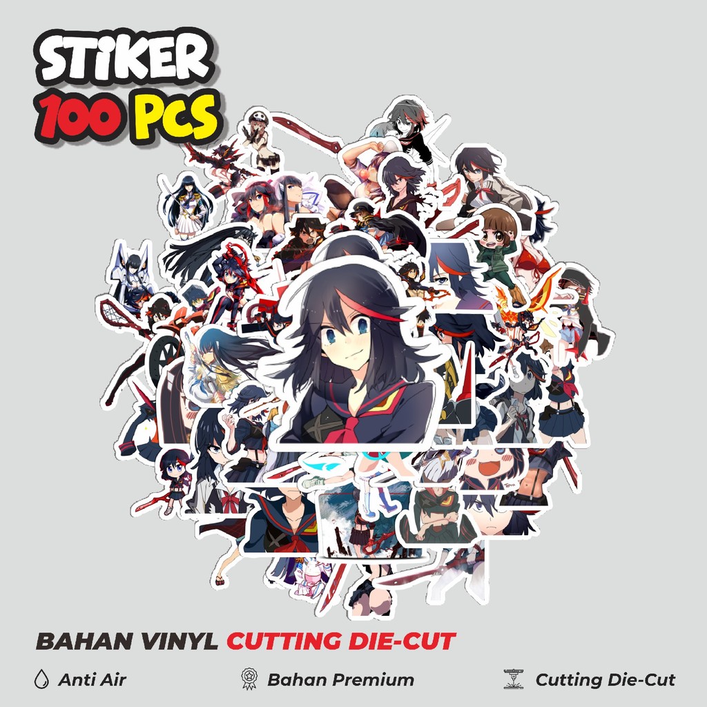 

Terbaru! 50 pcs Stiker Anime Series Kill La Kill Karakter Mix 2 Dekorasi Lucu Kreatif untuk Notebook, Skateboard, HP