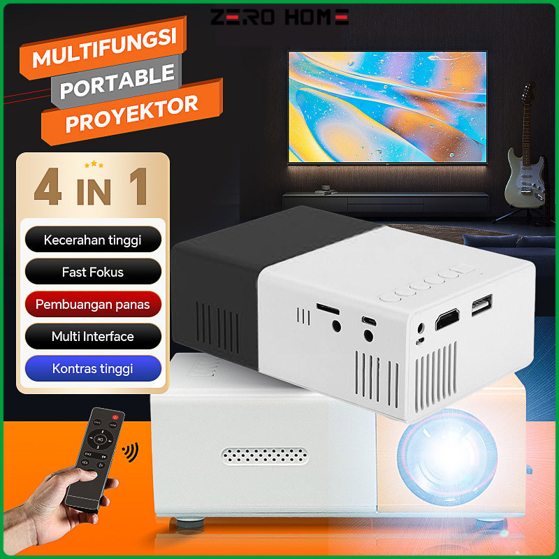 Proyektor Android TV HDMI Smart Projector 600 Lumen Android Proyektor Mini Portable Hp Home Theater