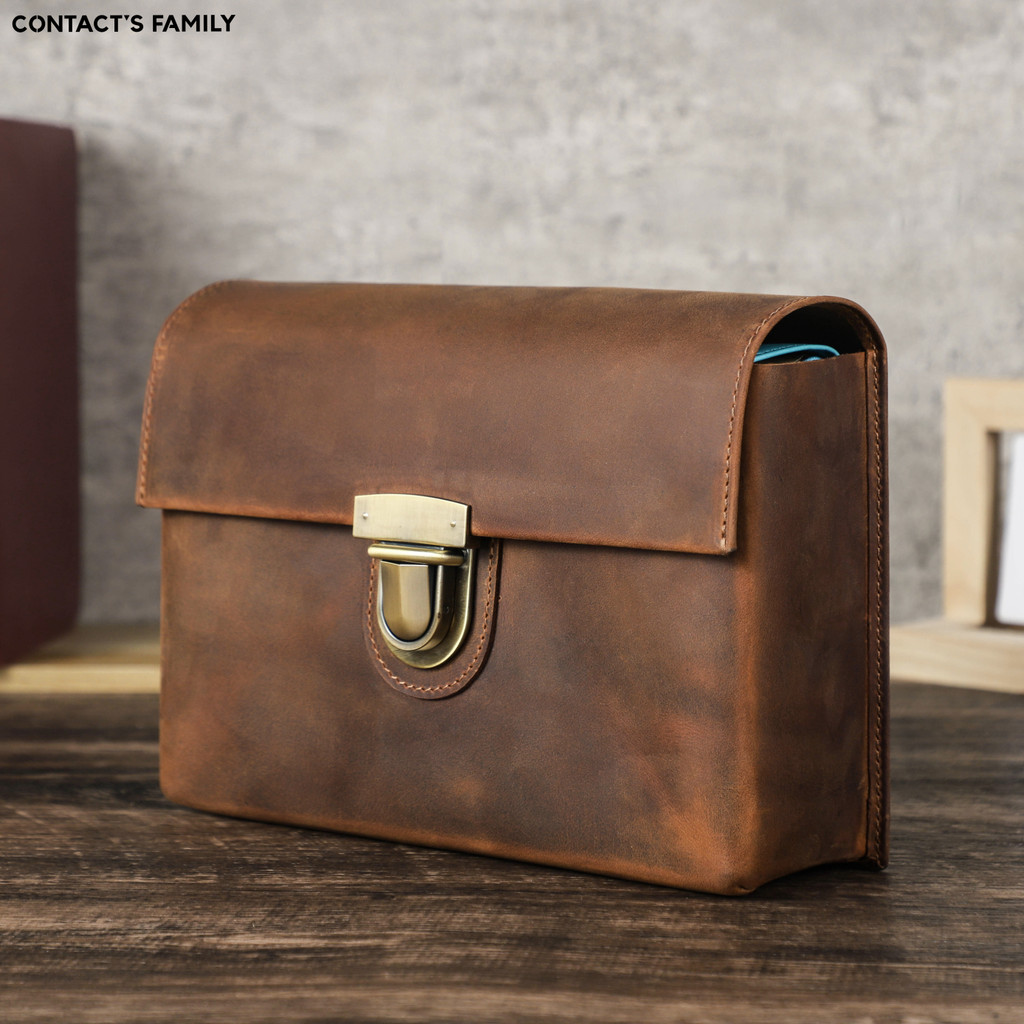 

Vintage Bible Cover Case Genuine Leather Carrying Bag Protective Case Portable Carrying Book Cover Church Clutch Bag For Church