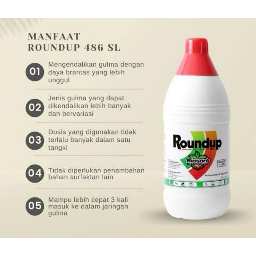 Roundup 1 liter original racun rumput paling ampuh, obat rumput, gulma, alang-alang
