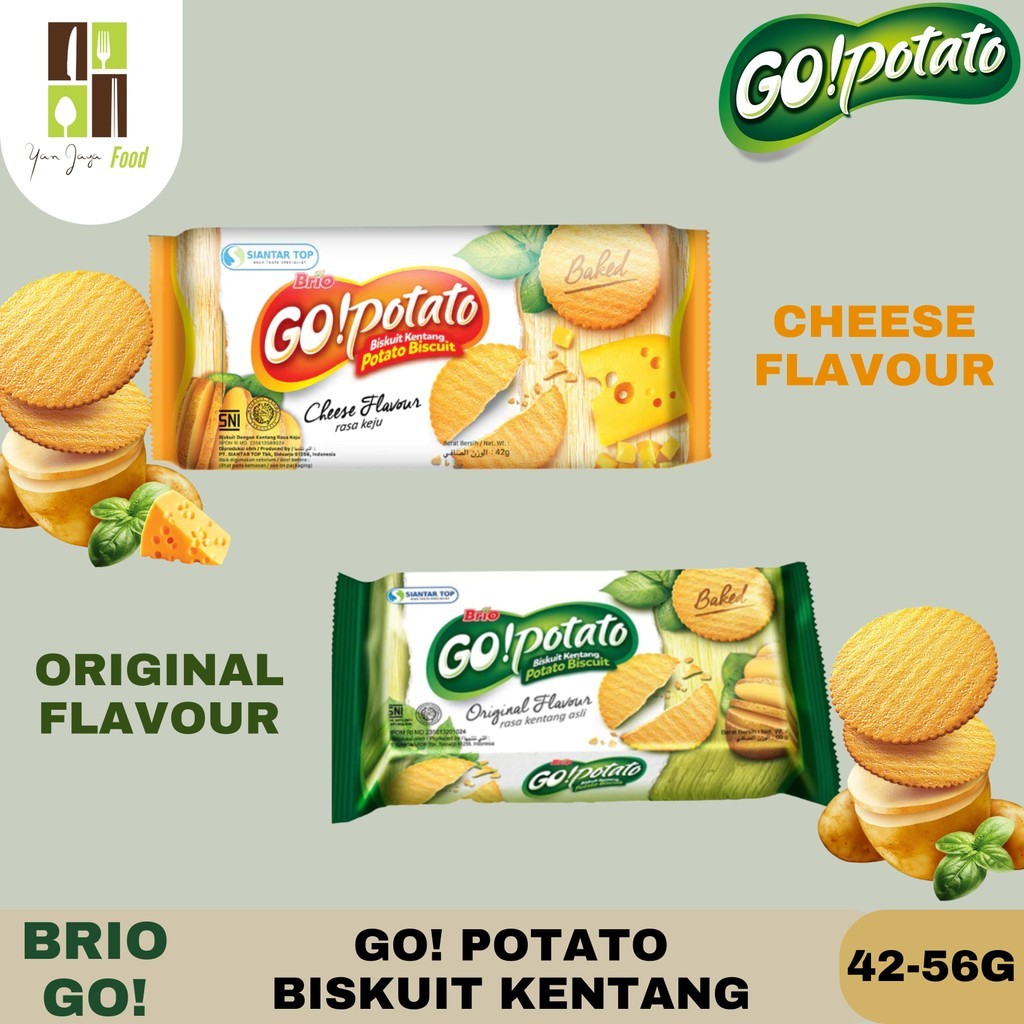 

Brio Go Potato 42g / 56g / Original Flavour / Keju / Kue Kentang / Biskuit Kentang / Snack / Cemilan