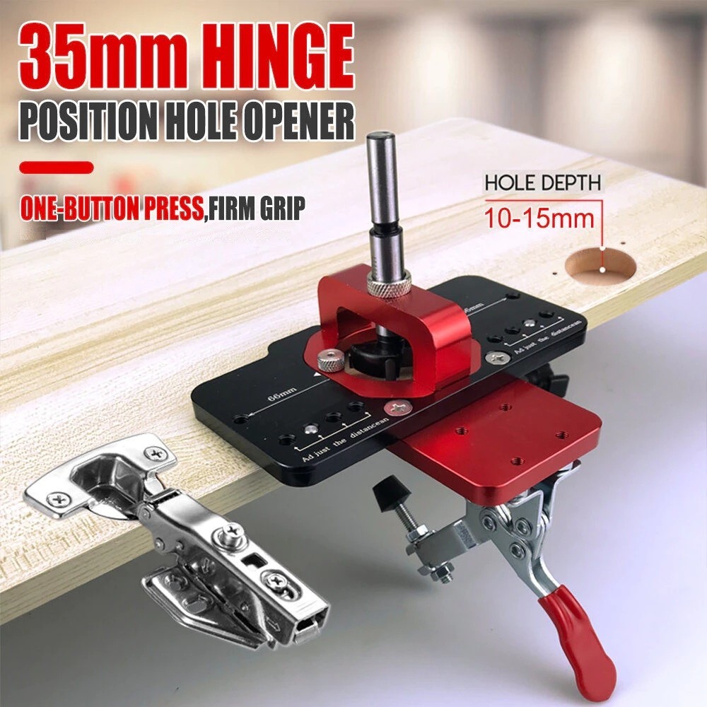 35mm Penanda Mata Bor Engsel Sendok Set Presisi Jig Pemasangan Lubang  Hinge Hole Drill Bor Engsel S