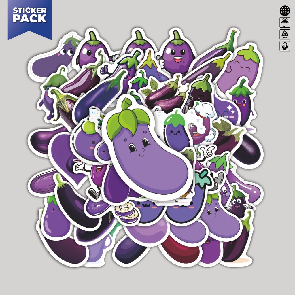 

[100PCS]Stiker Pack Stiker Tumbuhan Terong Aesthetic Vinyl Anti Air Dekorasi Sticker Laptop Buku Journal Koper Helm Casing HP Gitar Helm Skateboard