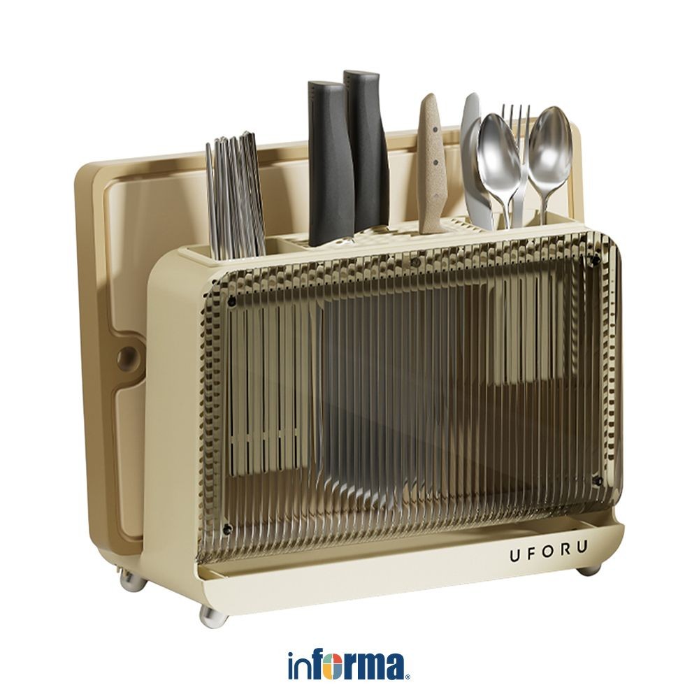 Informa Marco Blok Penyimpanan Pisau Dan Talenan - Krem Knife Organizer Tempat Penyimpanan Pisau Hol