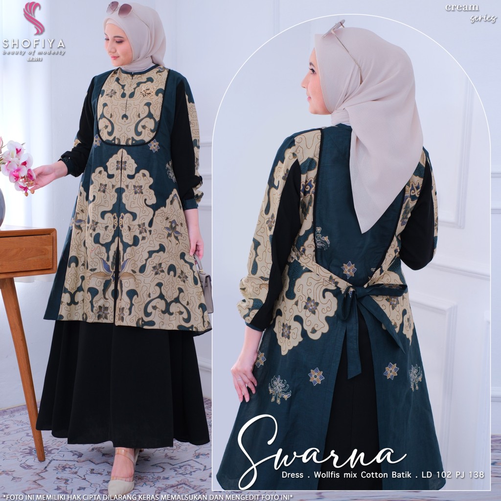 SWARNA DRESS BATIK WANITA Original By Shofiya Hijab