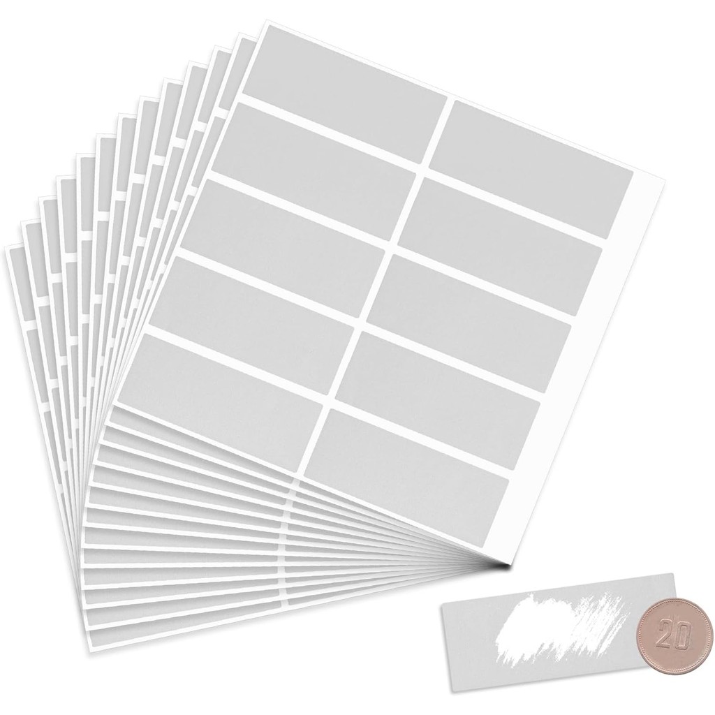 

50pcs Rectangle Scratch Off Stickers Self Adhesive Peel Stick DIY Scratch Card Tag for Game Raffle Ticket Surprise Gift Rewards