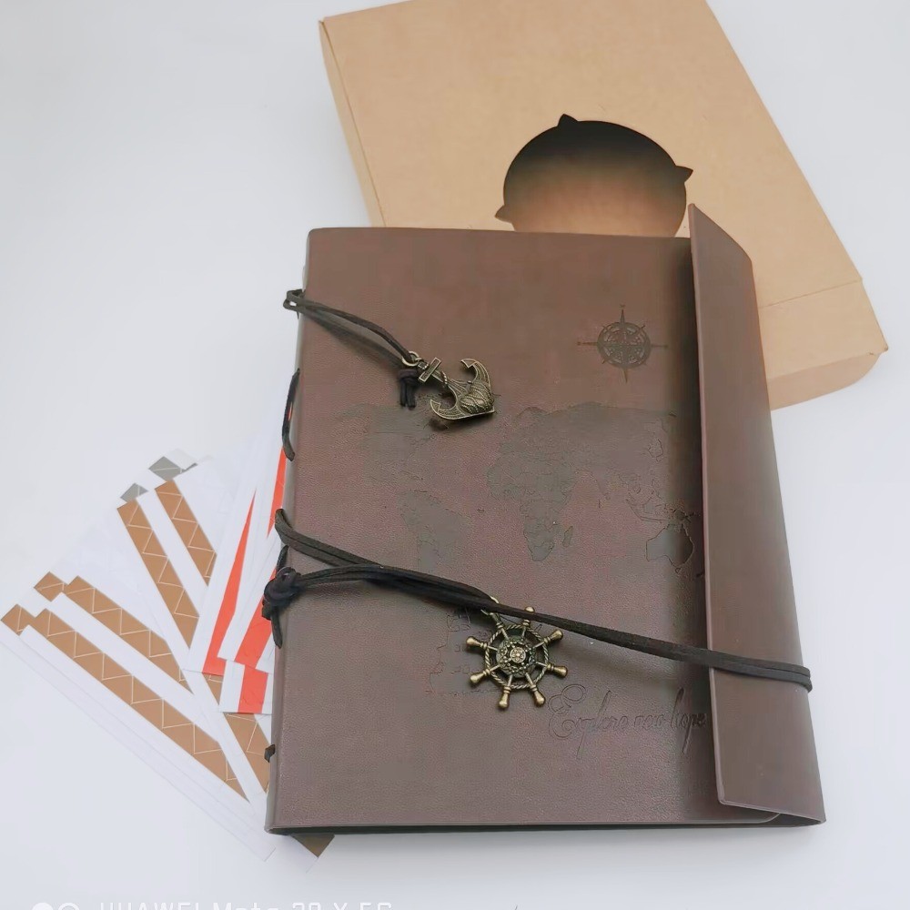 

Scrapbook Photo Album, Leather Scrapbook 60 Pages DIY Memory Book, Handmade Scrapbook Retro Album Anniversary Wedding Guest Book