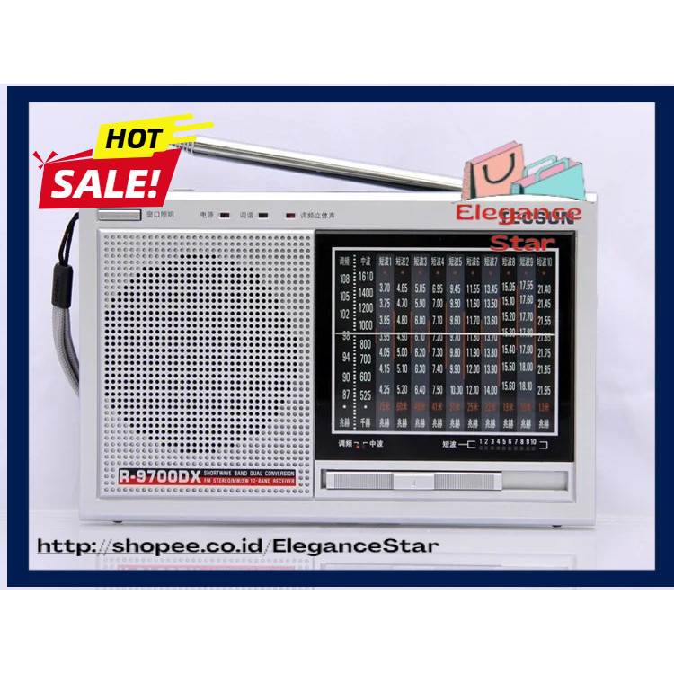 Tecsun R-9700DX Original Guarantee SW/MW High Sensitivity World Band Radio Receiver with Speaker