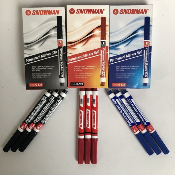 

Snowman Spidol Permanen Permanent Marker Fine Tip G-520 H