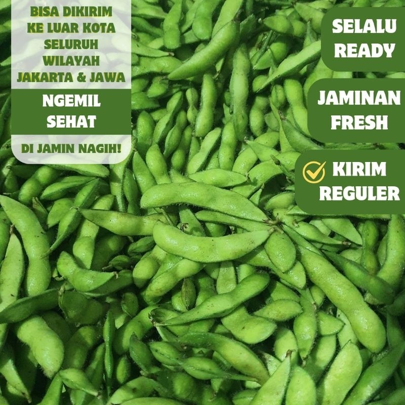 

Ready Edamame Fresh/Cemilan Kacang Jepang Segar 1Kg Super Grade A - Promo