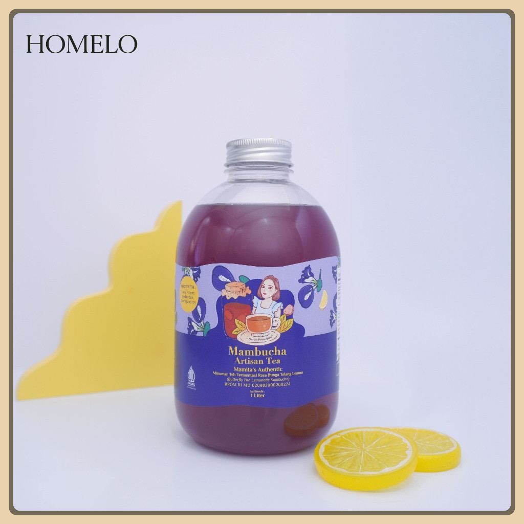 

(HOMELO) Kombucha Butterfly Pea Lemonade Mambucha 1 Liter