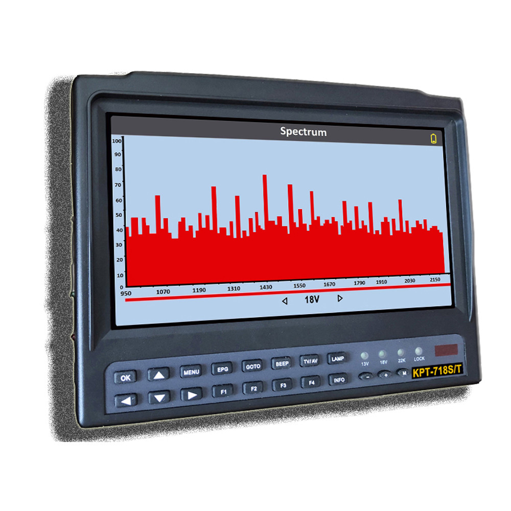 KPT-718ST DVB-S2 +DVB-C+DVB-T2 Combo MPEG4 Satellite TV Receiver Spectrum analysis 7”Inch TFT LCD Sc