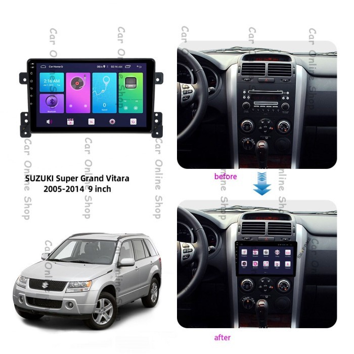 

Frame grand vitara 9 inch double din panel suzuki 2005 - 2015 Headunit