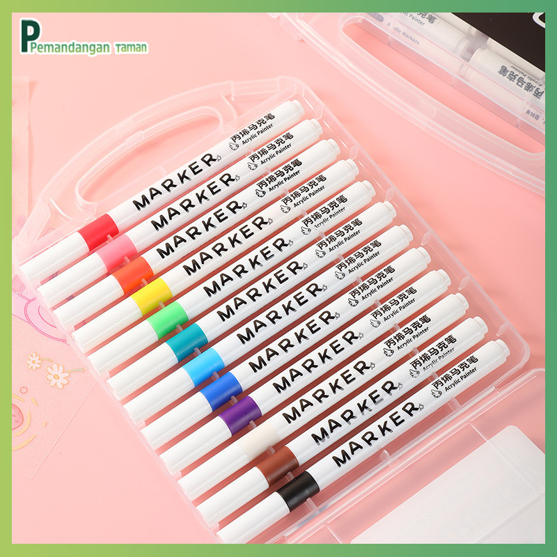 

Spidol akrilik anak-anak non-transparan, pena cat air khusus siswa, kuas lukis seni, set pena warna berbasis air tahan air