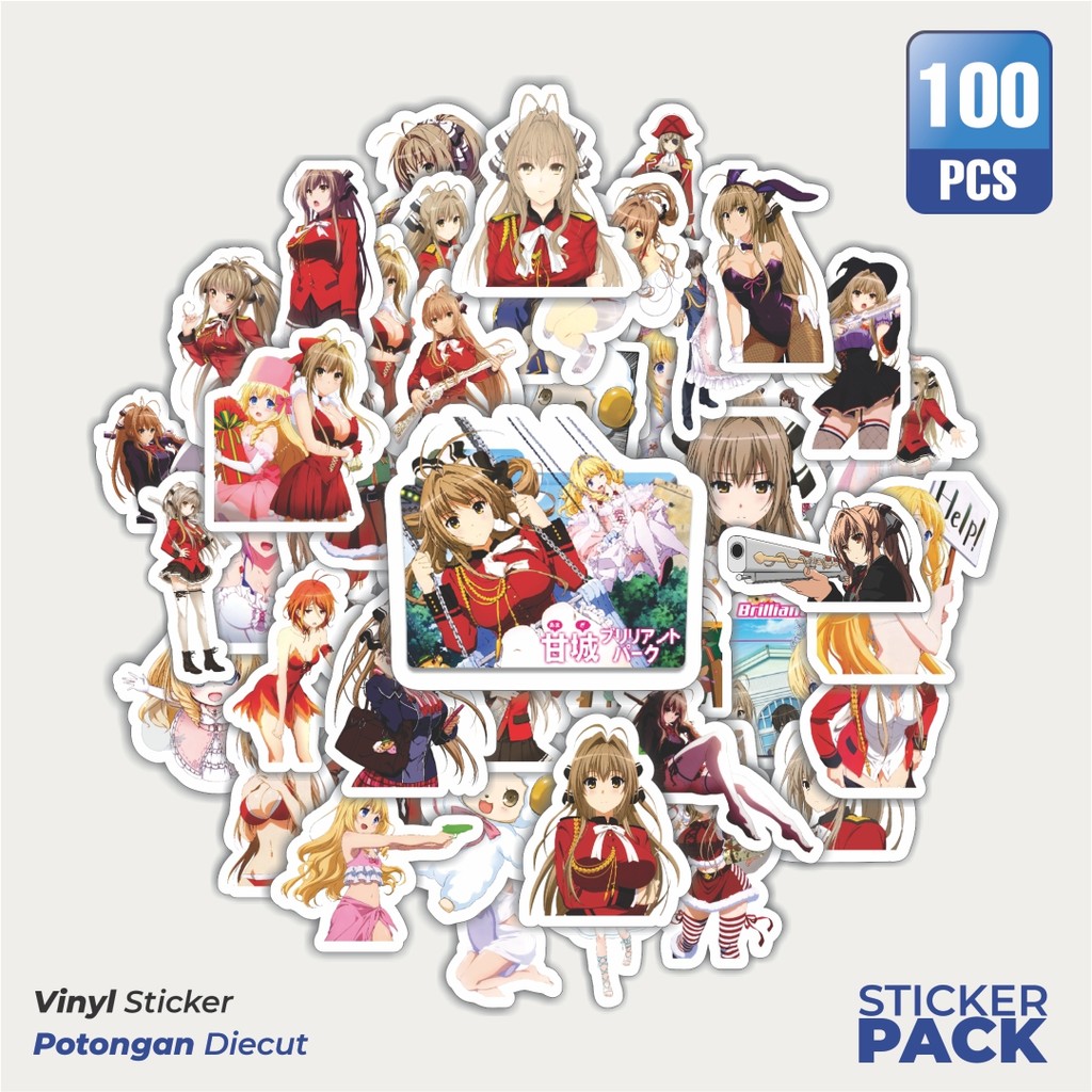 

100 PCS STIKER Stiker Anime Series Amagi Briliant Park Karakter Mix Waterproof Aesthetic- Untuk Laptop, Motor, dan Helm - Paper Stationery Pack