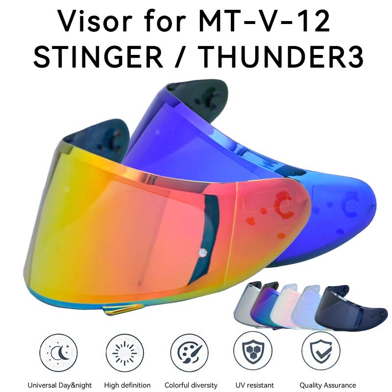Helmet Visor For MT-V-12 Helmet Shield for MT Stinger Helmet and MT THUNDER 3 Helmet 9 Color Availab