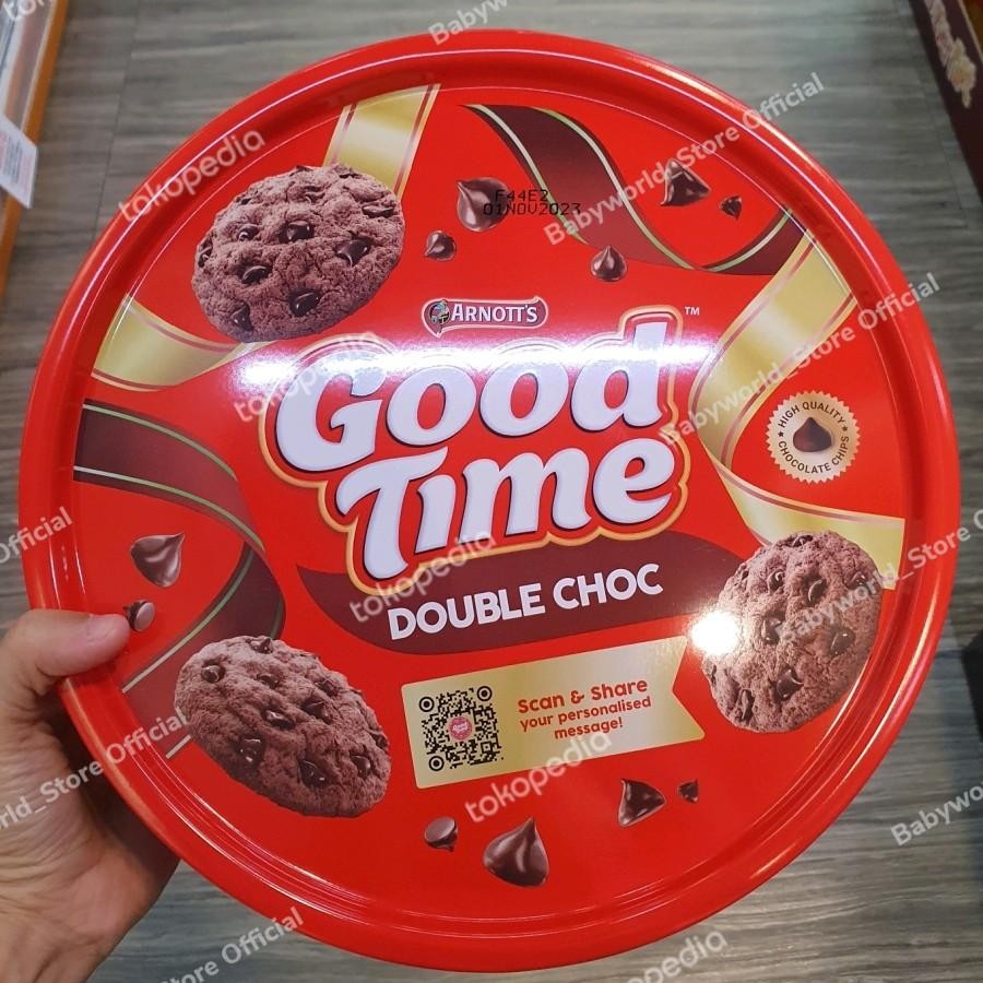 

Arnotts Good Time Double Choc Cookies Kaleng Ukuran 277gr / 149gr