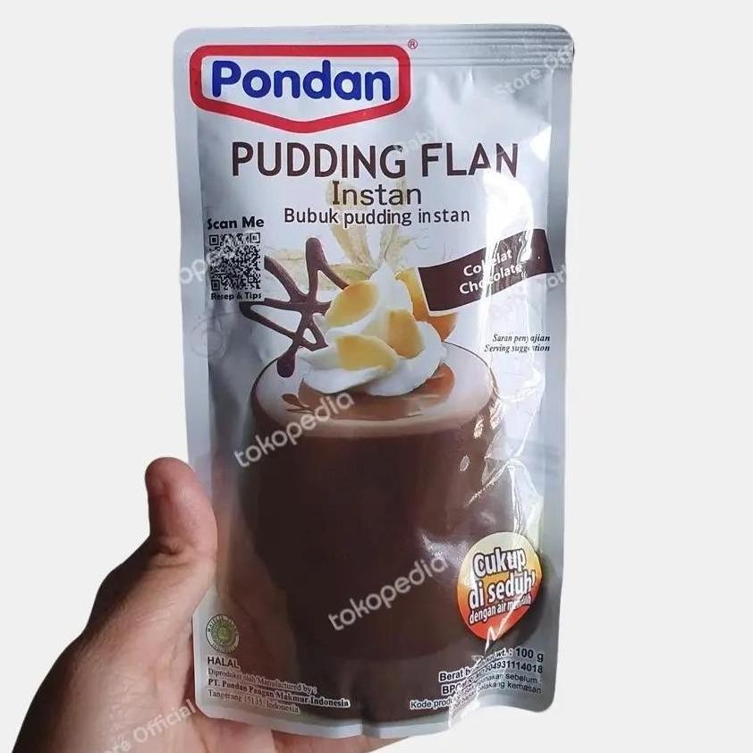 

Pondan Pudding Flan Instan Bubuk Pudding Rasa Coklat 100gr
