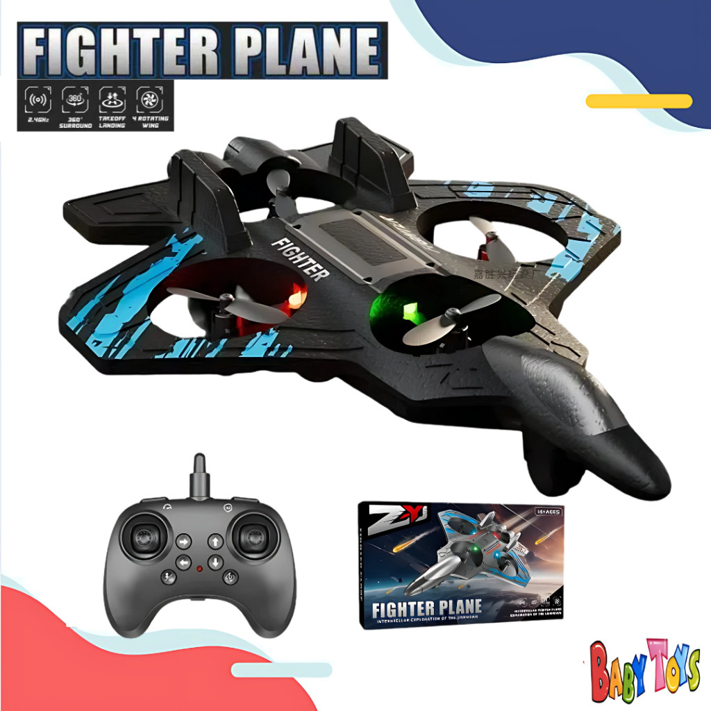 NEW PRODUCT Mainan Pesawat Terbang Remote Control Anak Led Fighter Plane AirPlane Foam Rc 360 Charge