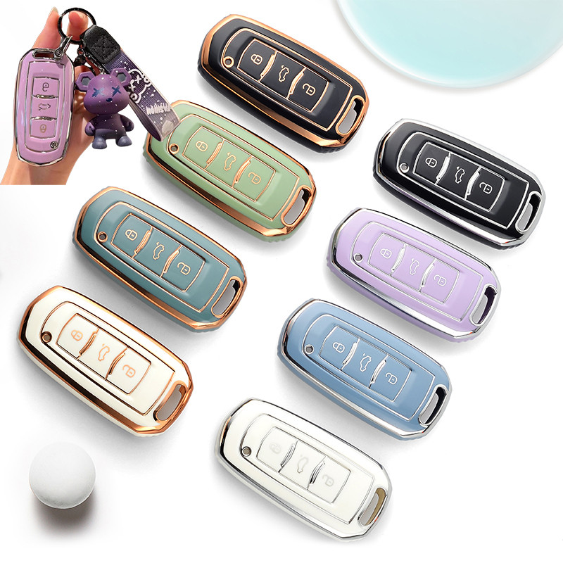 TPU For Geely Car Key Case Cover with Keychain Holder for Geely Emgrand 7 GX3 Atlas GS NL3 Gili Emgr