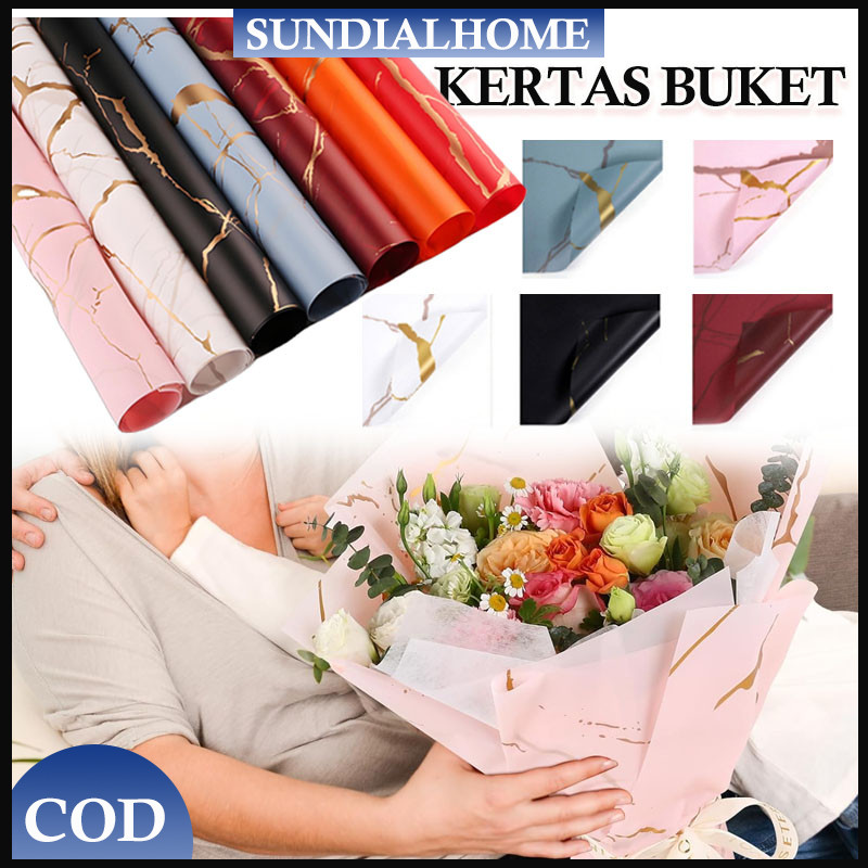 

Wrapping Paper Golden Marble Cellophane/ Wrapping Paper Motif Marble/WeddingFlower Wrapping Marmer