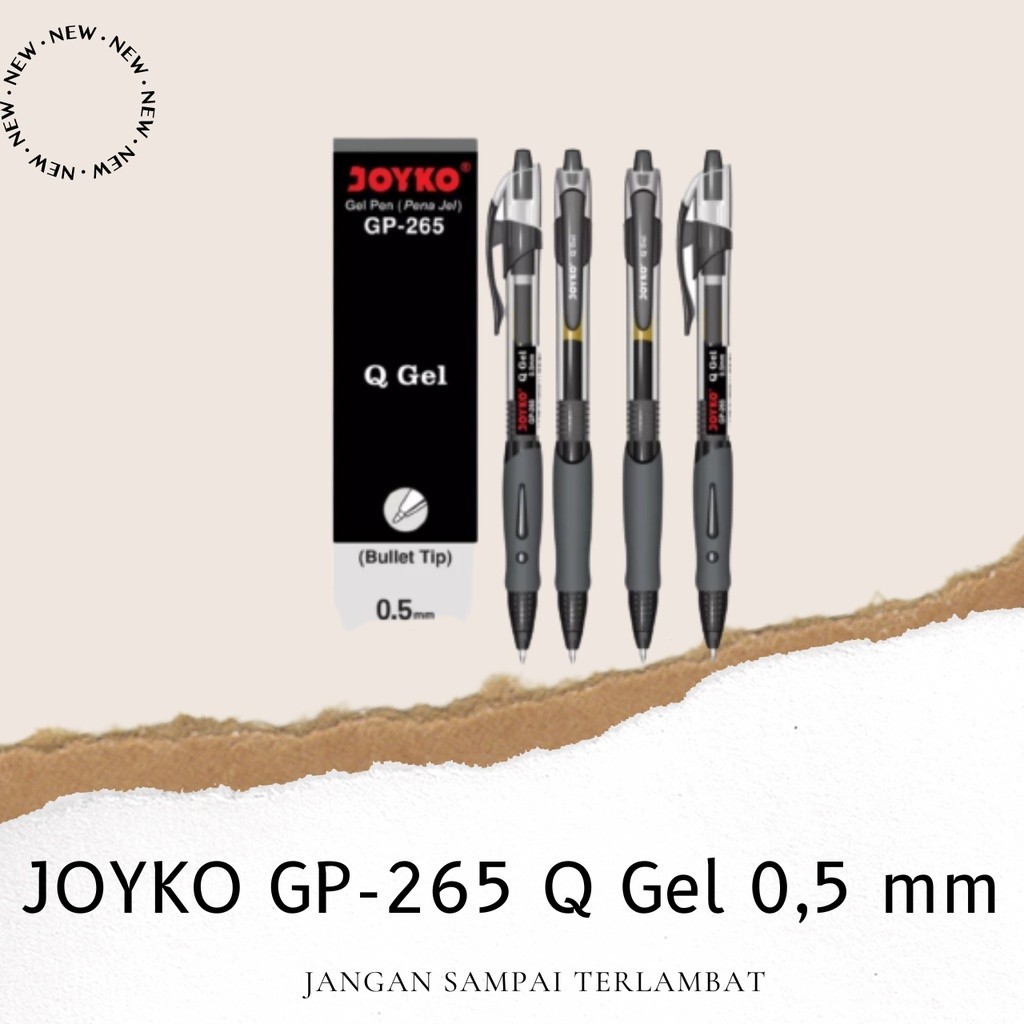 

12 Buah / 1 Box Pulpen Gel Pen JOYKO GP-265 Q Gel 0,5 mm / PULPEN JOYKO 0.5 mm / PULPEN GELL MURAH / 12 PCS Gel 0.5 mm Pulpen Pena Mirip K-1 / Red Q 1 Lusin