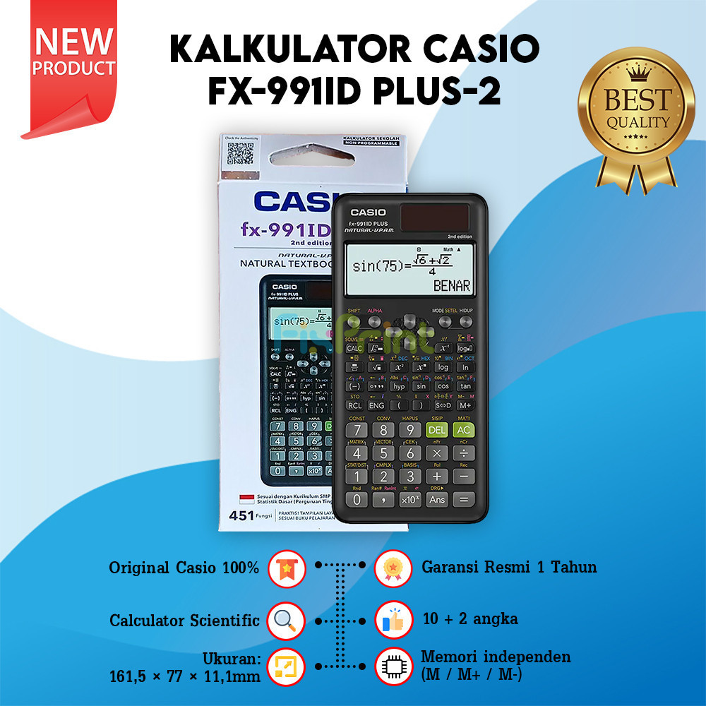 

Kalkulator Casio Scientific FX 991ID PLUS-2 Calculator Ilmiah Original