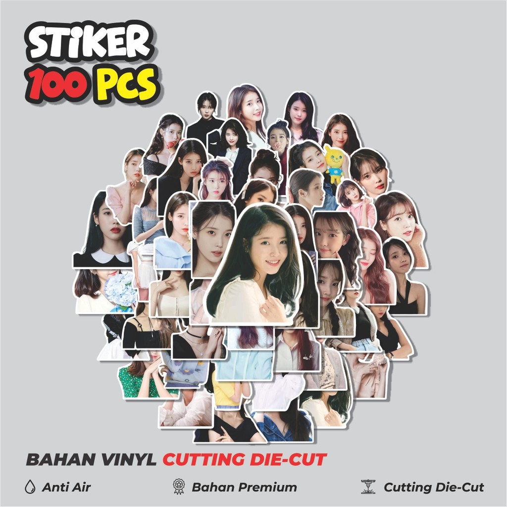

Terbaru! 50 pcs Stiker LEE JI EUN (IU) Dekorasi Lucu Kreatif untuk Notebook, Skateboard, HP
