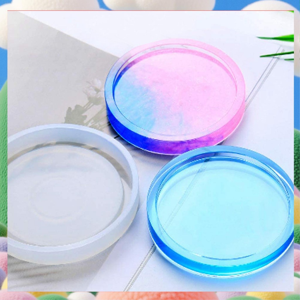 

8 Pack Round Silicone Coaster Molds,Clear Epoxy Molds For Casting With Resin,Concrete,Cement And Polymer Clay-AS97